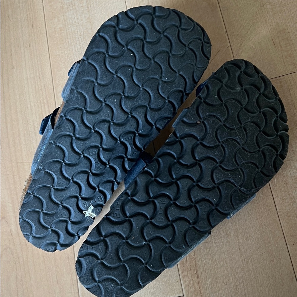 Birkenstock Navy Leather Double Strap Sandals - Picture 6 of 13